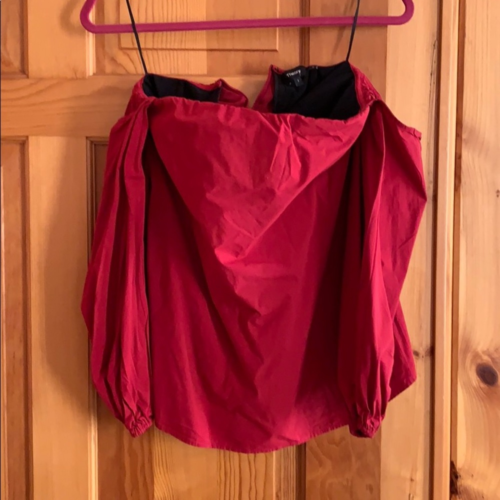 Theory Off The Shoulder Red Top